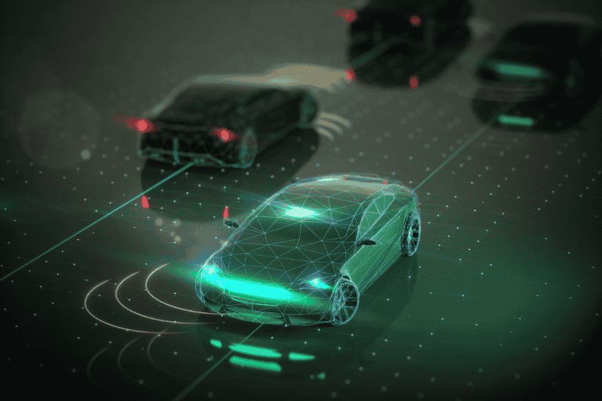 Representação digital de carros autônomos com sensores e redes inteligentes